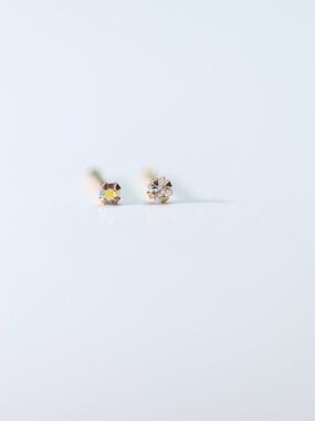 Set of TWO 9kt Gold Nose Piercings Straight bar 22 gauge New